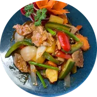 Phad Priew Wan – Kurczak / wieprzowina w sosie słodko-kwaśnym
